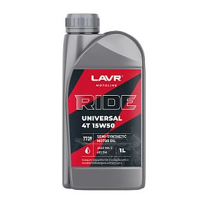 Моторное масло RIDE UNIVERSAL 4Т 15W50 SM LAVR MOTOLINE, 1 л