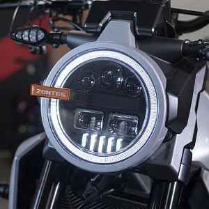 Мотоцикл ZONTES ZT350-GK (4T ZT184MP EFI) 17/17 ПТС (серебристый/оранжевый)